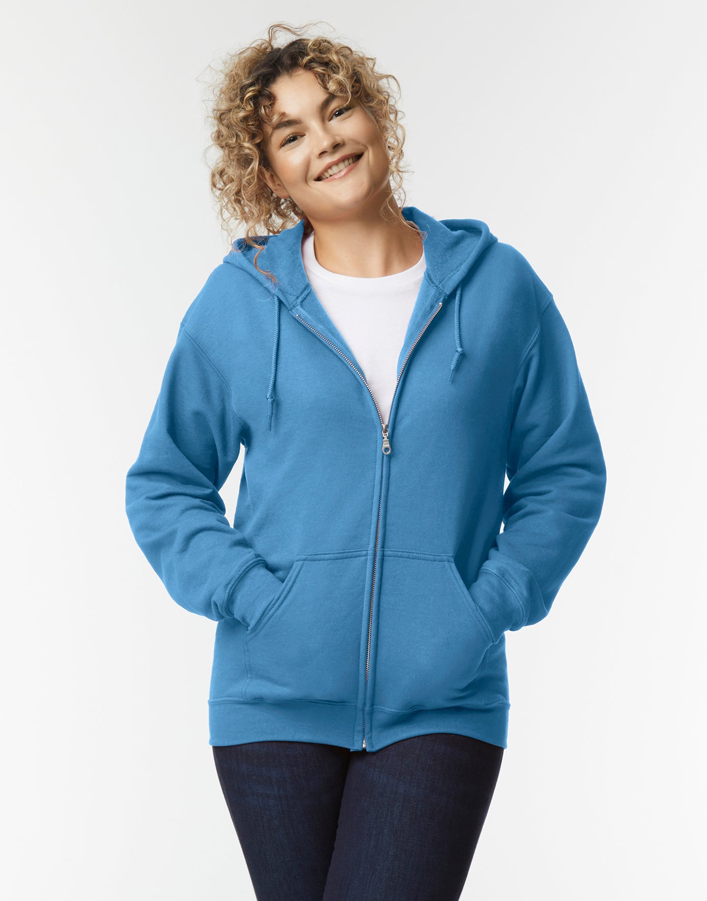 Vetoketjullinen unisex huppari painatuksella