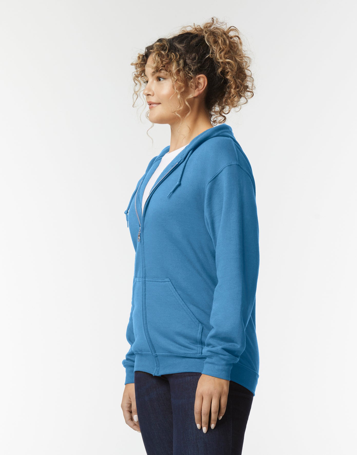 Vetoketjullinen unisex huppari painatuksella