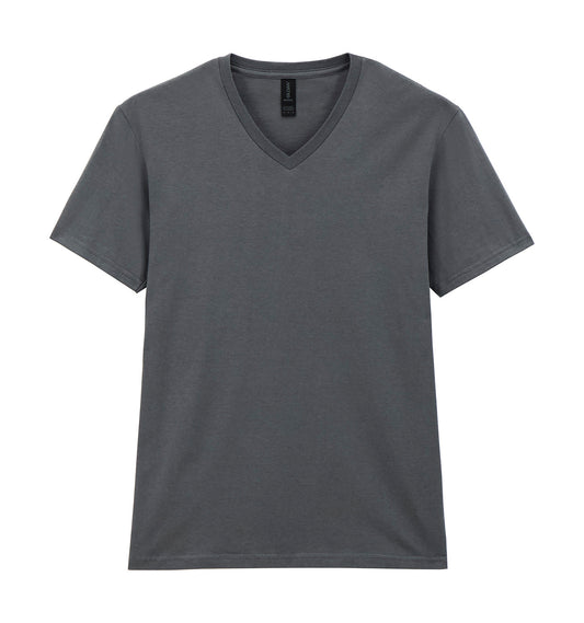 V-aukkoinen unisex t-paita painatuksella